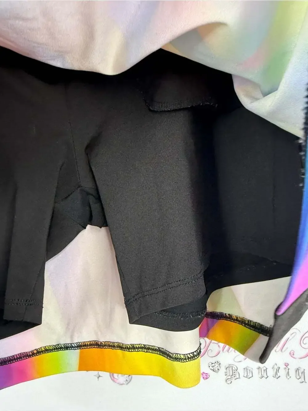 LOPEZ skort skirt Multicolor Geometric A-Line Skirt with Black Trim